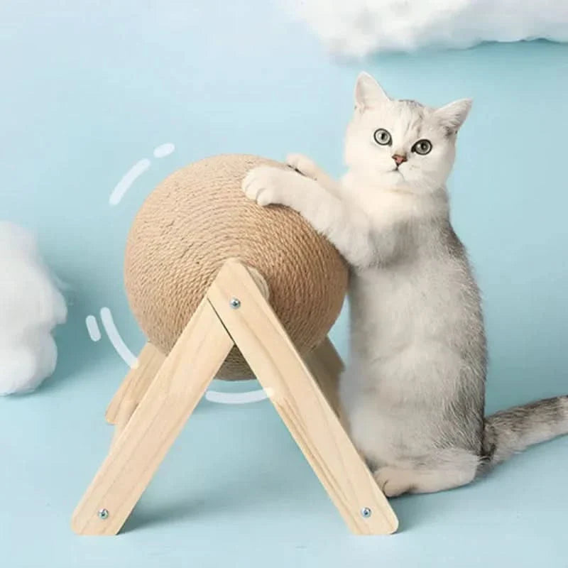 Jouet Griffoir Balle pour Chat 2-en-1 avec Surface de Griffage Intégrée