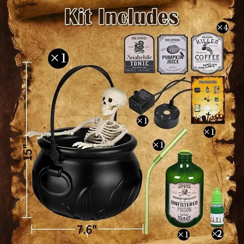 HexenKessel™ – Avec bouteille magique flottante et effet de brouillard mystérieux [50 % de réduction]