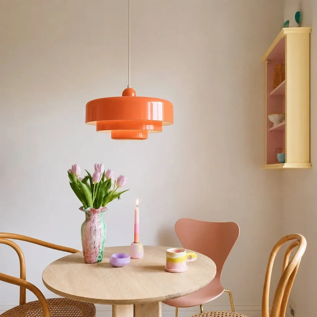 Suspension en disques superposés design Macaron à trois niveaux