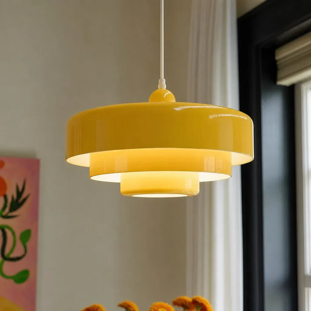 Suspension en disques superposés design Macaron à trois niveaux