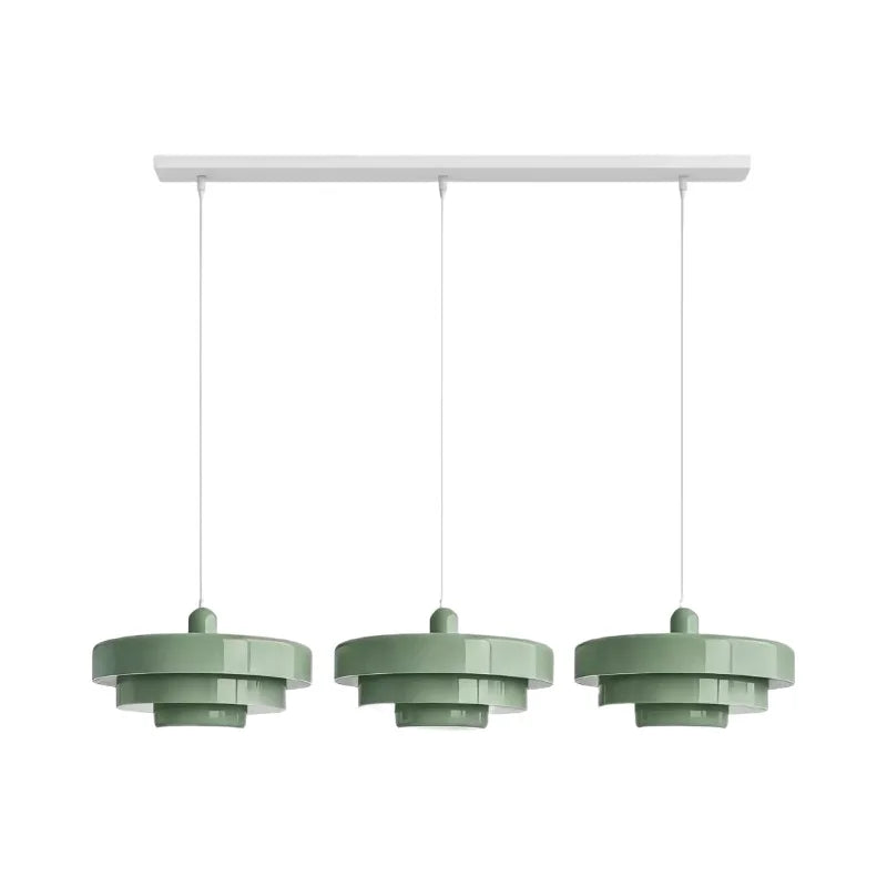 Suspension en disques superposés design Macaron à trois niveaux