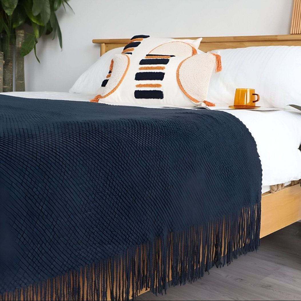 Plaid en tricot avec doublure polaire – doux et décoratif