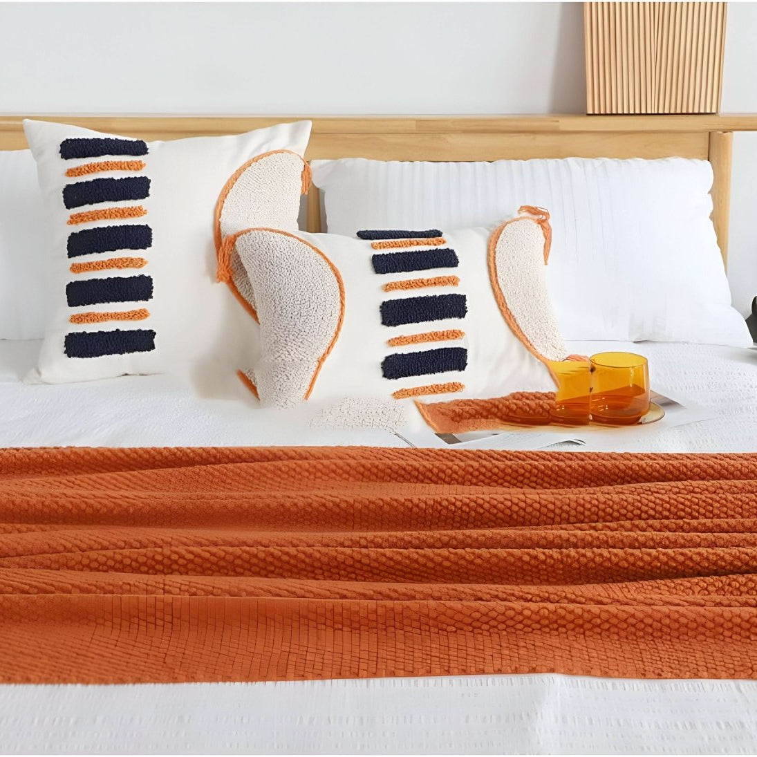Plaid en tricot avec doublure polaire – doux et décoratif