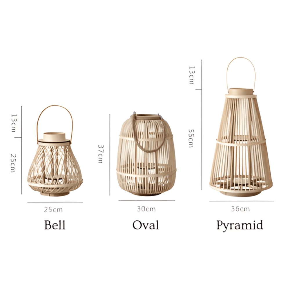 Lanterne en rotin avec bougie LED – Tressée à la main pour intérieur et extérieur