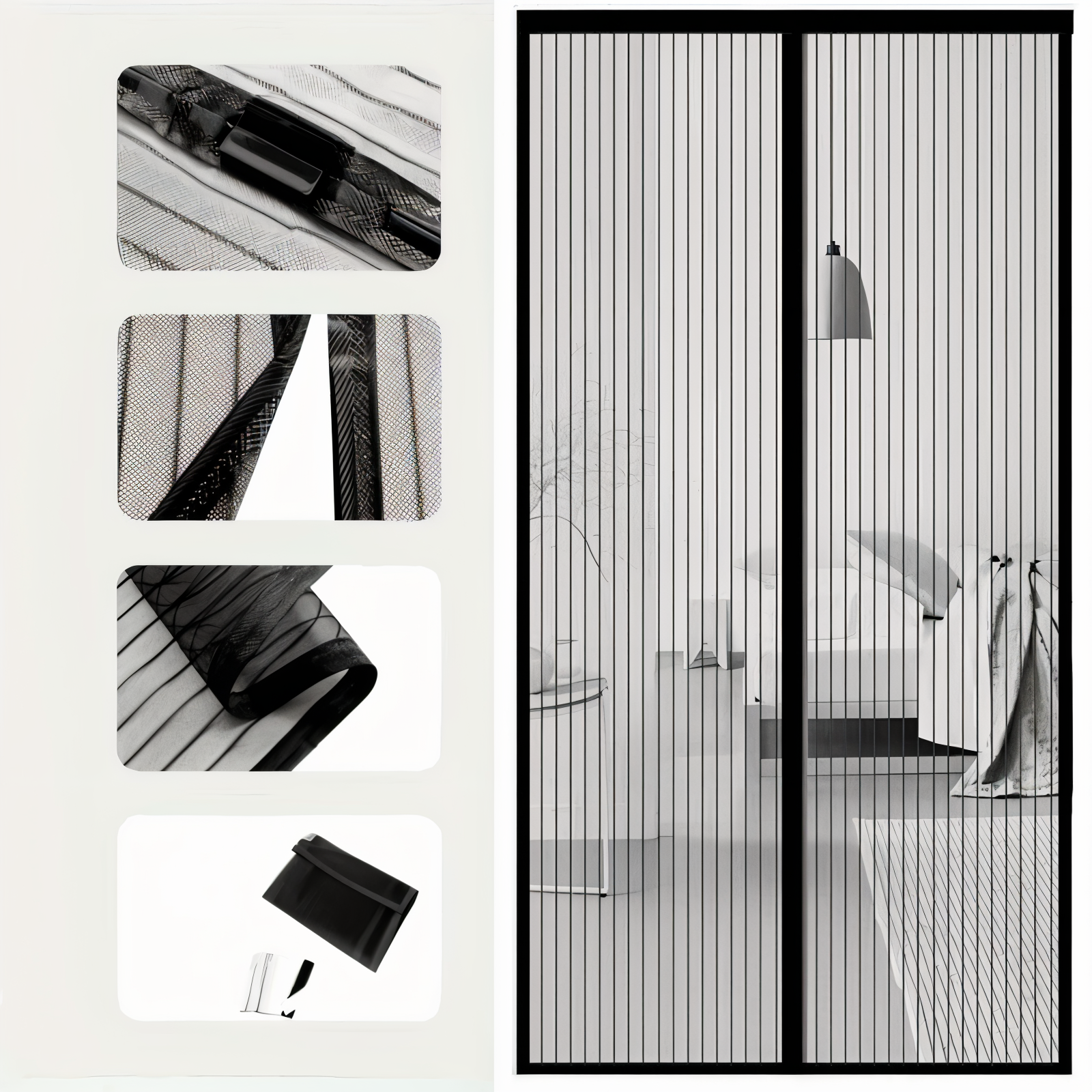 Moustiquaire Magnétique pour Porte – Fermeture Automatique Anti-Insectes