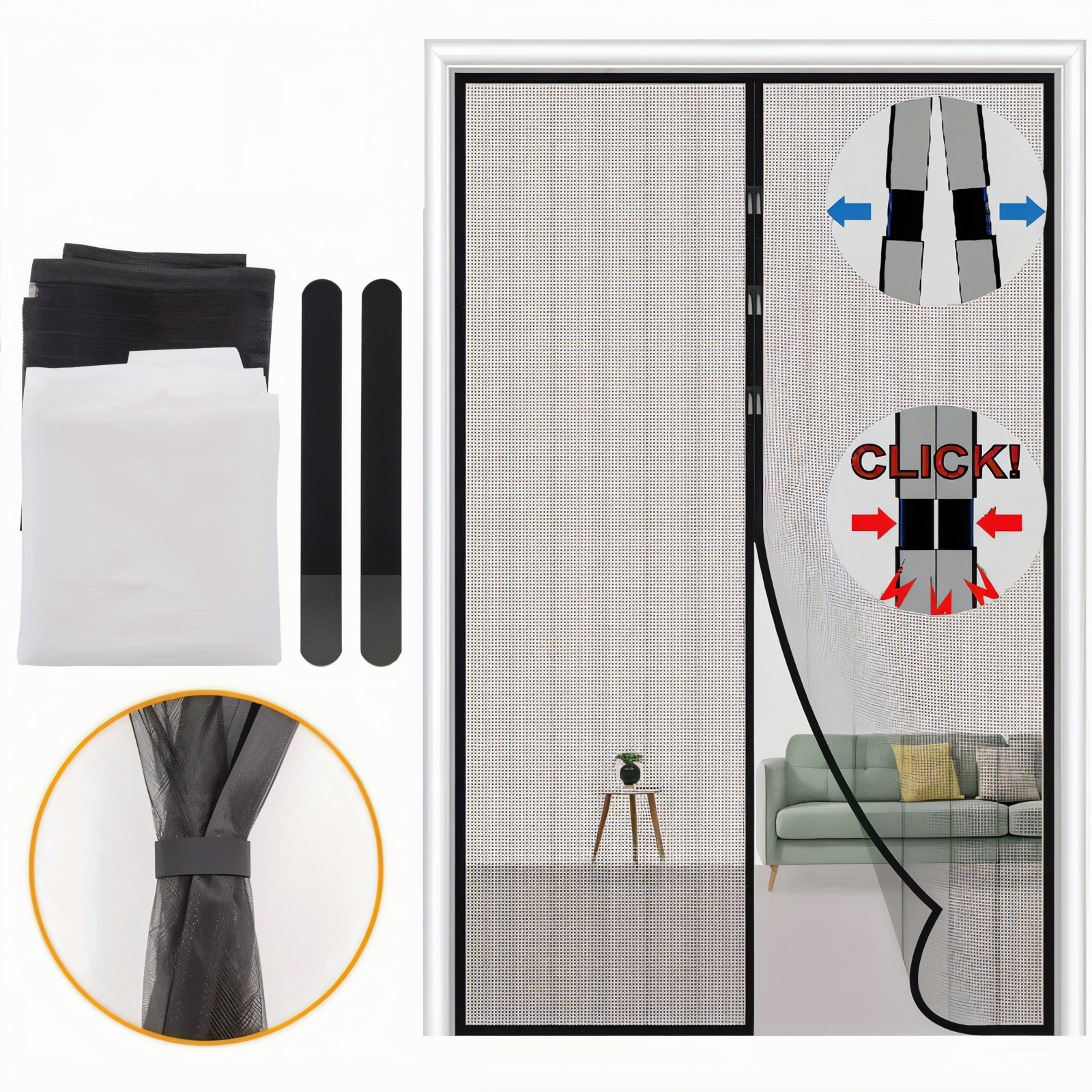 Moustiquaire Magnétique pour Porte – Fermeture Automatique Anti-Insectes