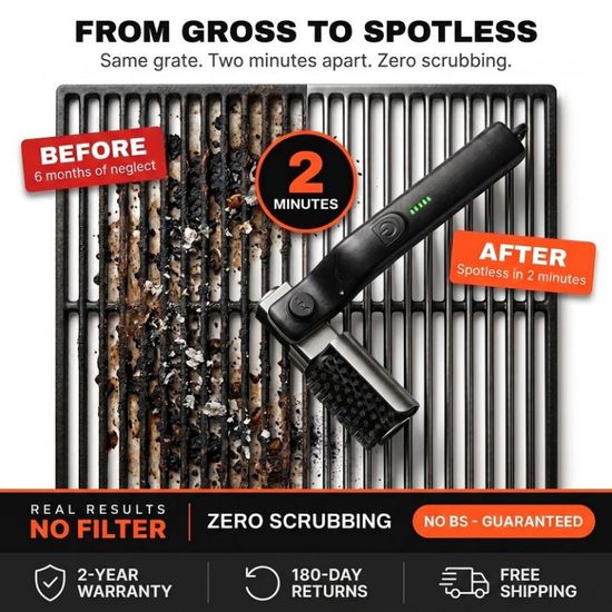 Brosse de nettoyage motorisée pour grille de barbecue sans poils métalliques