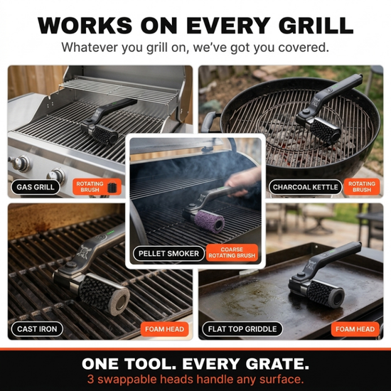 Brosse de nettoyage motorisée pour grille de barbecue sans poils métalliques