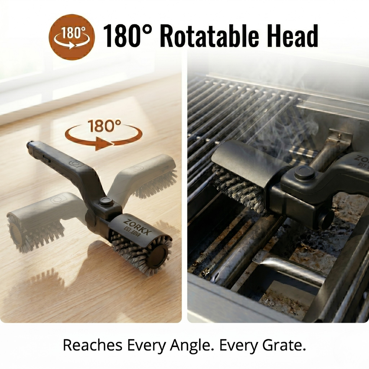 Brosse de nettoyage motorisée pour grille de barbecue sans poils métalliques