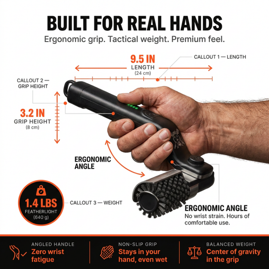 Brosse de nettoyage motorisée pour grille de barbecue sans poils métalliques
