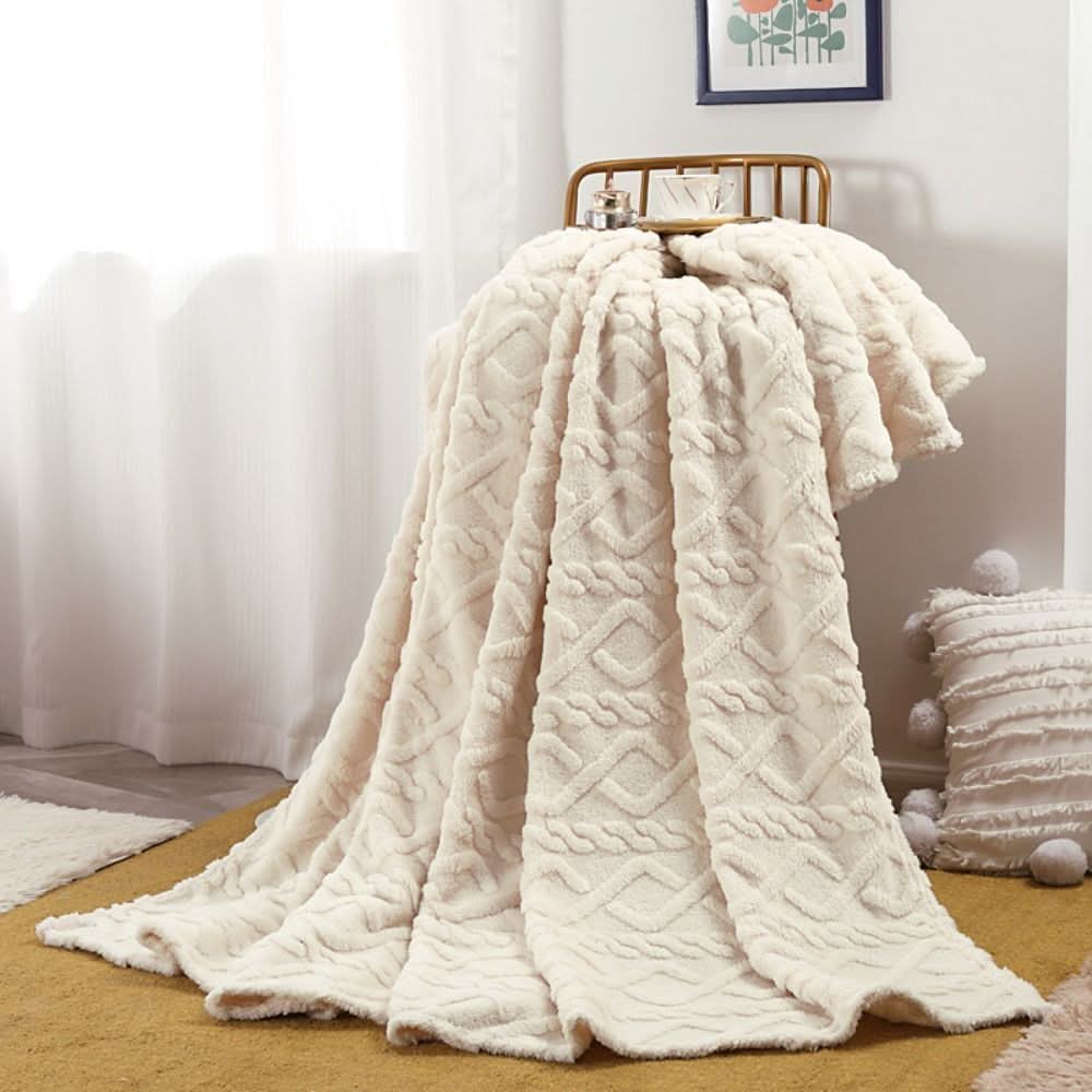 Couverture polaire moelleuse avec design 3D – douce et chaude