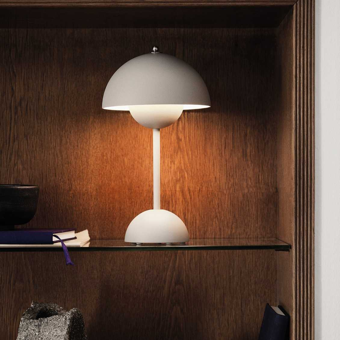 Lampe de table LED sans fil design rétro champignon dimmable par touch