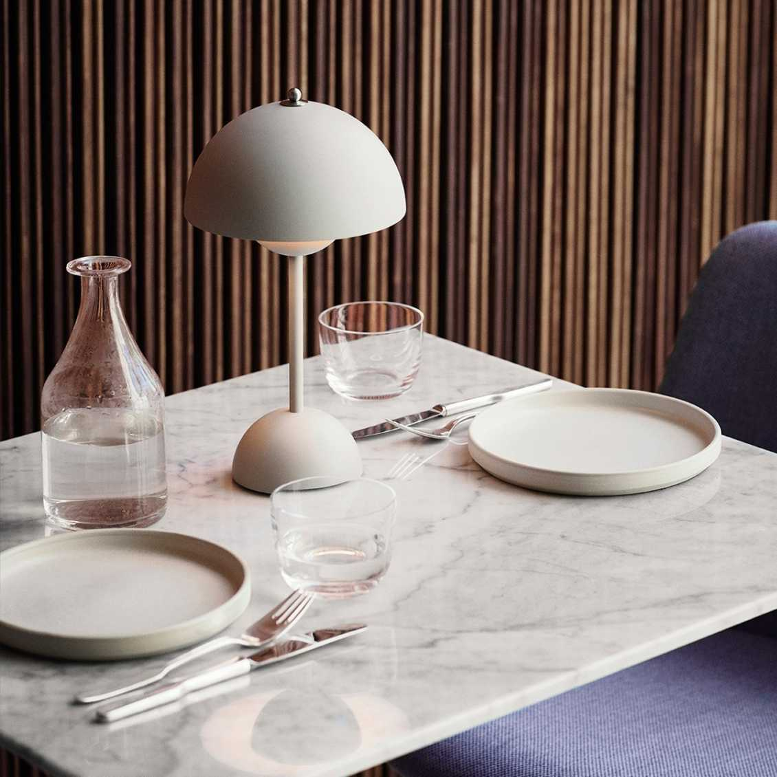 Lampe de table LED sans fil design rétro champignon dimmable par touch