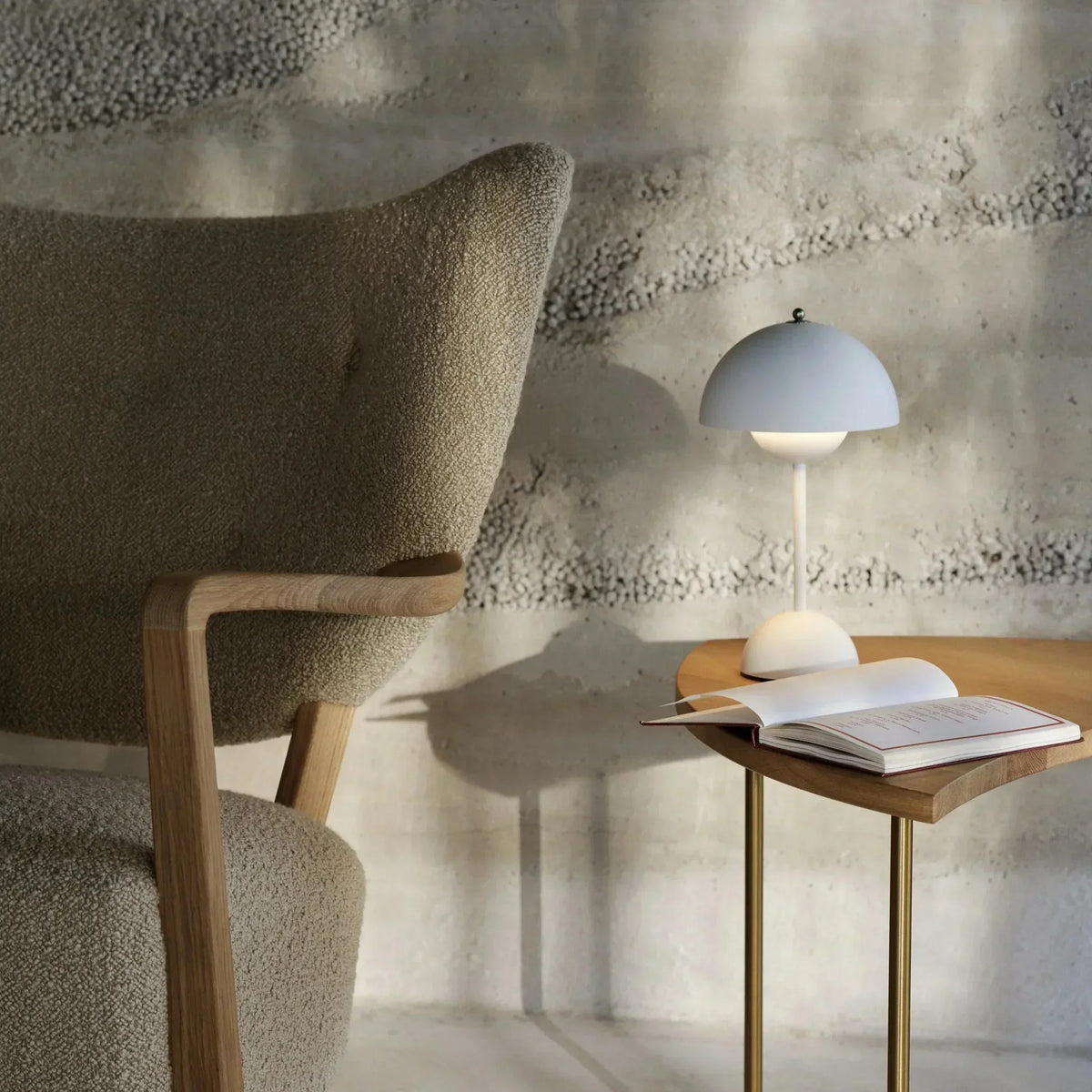 Lampe de table LED sans fil design rétro champignon dimmable par touch
