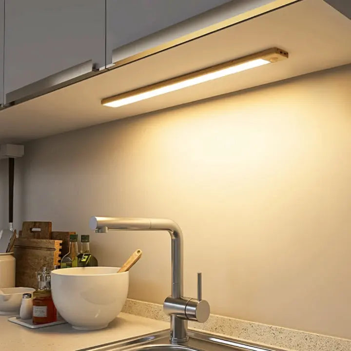 Lampe LED sans fil à encastrer sous meuble avec détecteur de mouvement et 3 couleurs de lumière