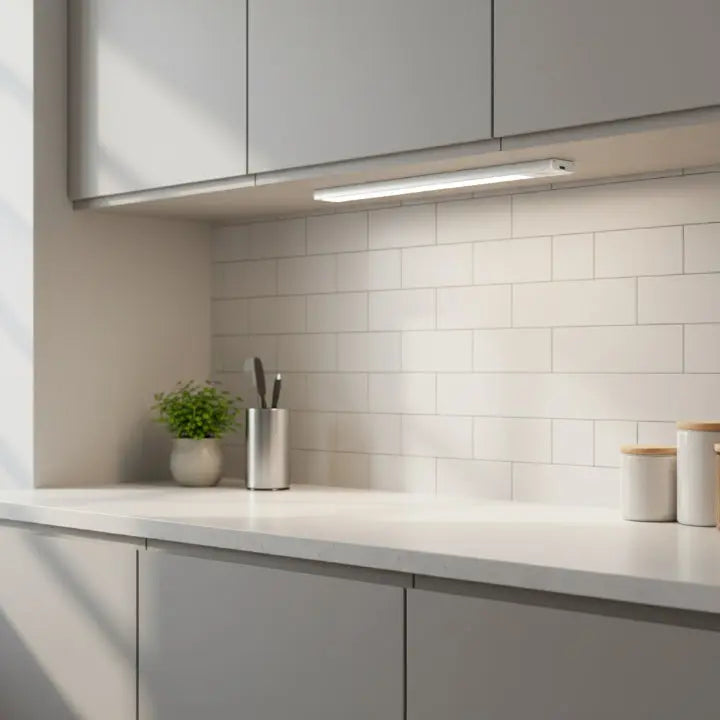 Lampe LED sans fil à encastrer sous meuble avec détecteur de mouvement et 3 couleurs de lumière