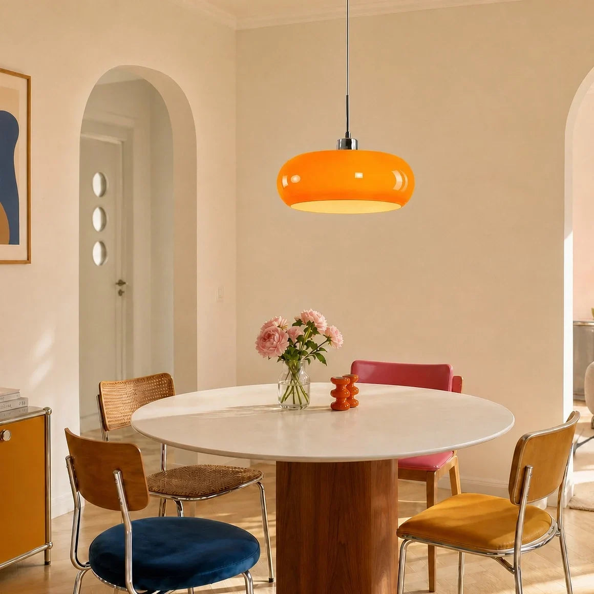 Suspension en verre style Bauhaus pour intérieurs modernes
