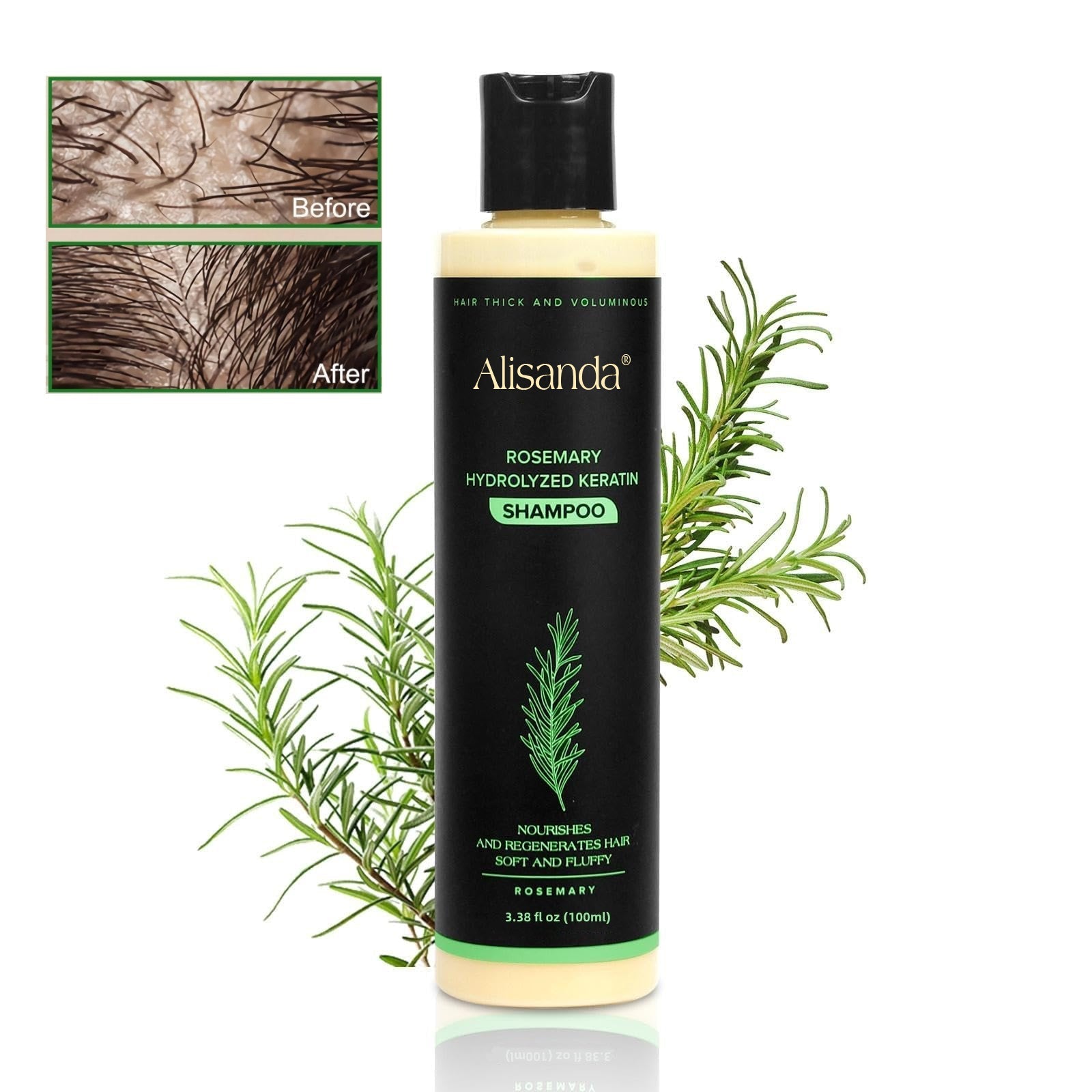 Shampooing au Romarin et Kératine pour Croissance Capillaire et Volume