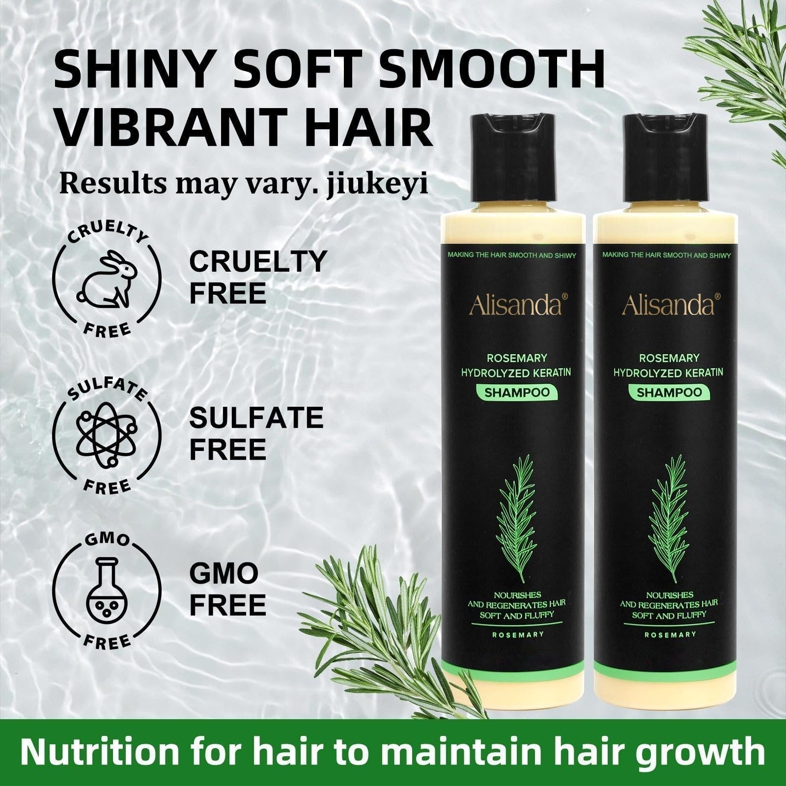 Shampooing au Romarin et Kératine pour Croissance Capillaire et Volume