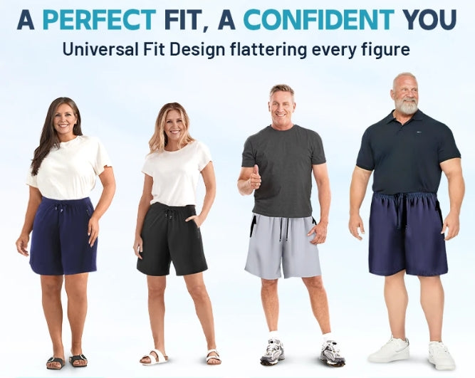 Shorts Unisexe en Soie Glacée – Tissu Respirant Élastique 4 Voies