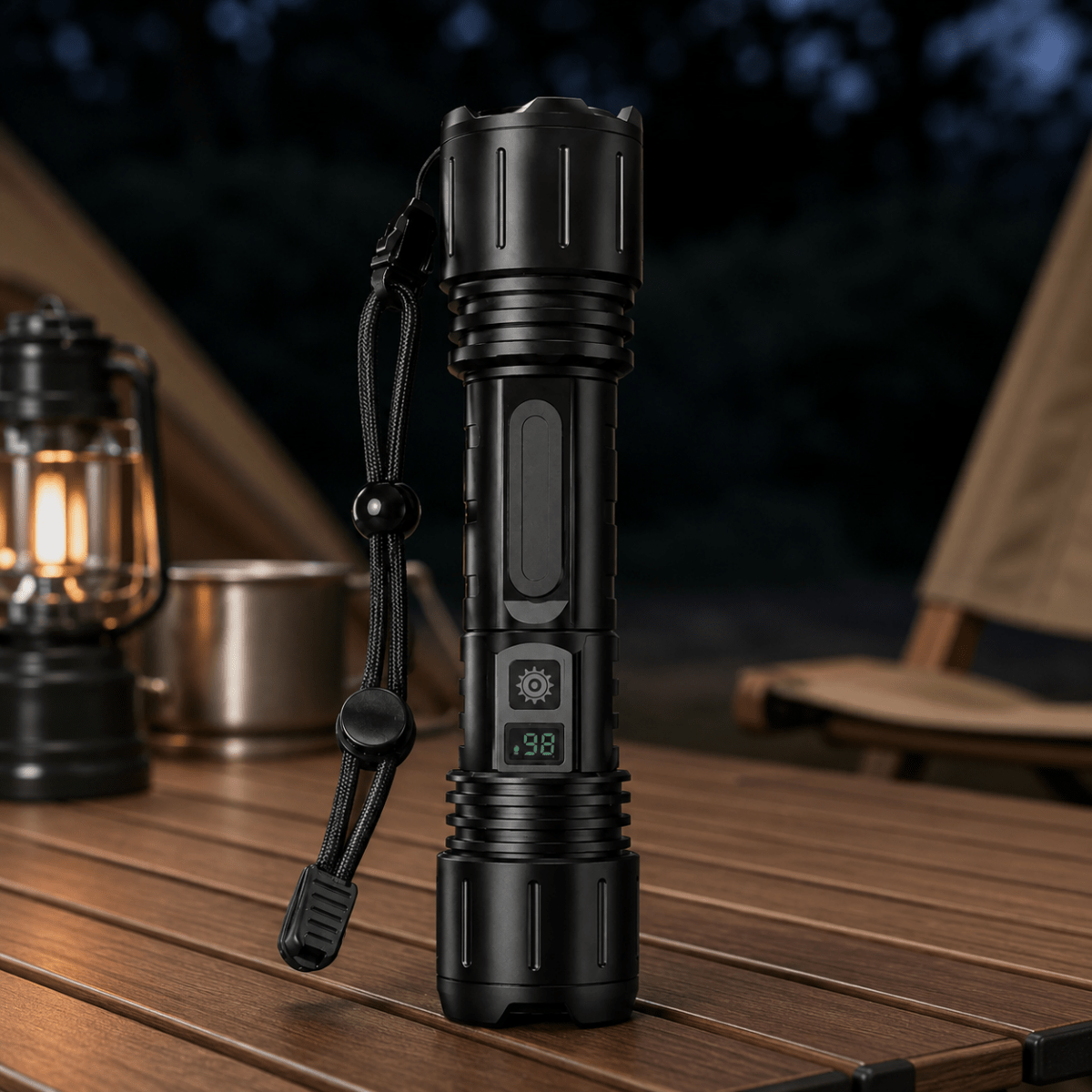 Lampe de poche avec affichage numérique pour le camping et les activités en plein air