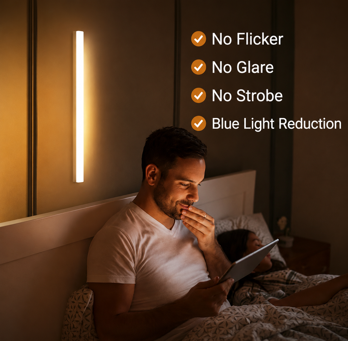 Barre lumineuse LED sans fil avec détecteur de mouvement pour intérieurs