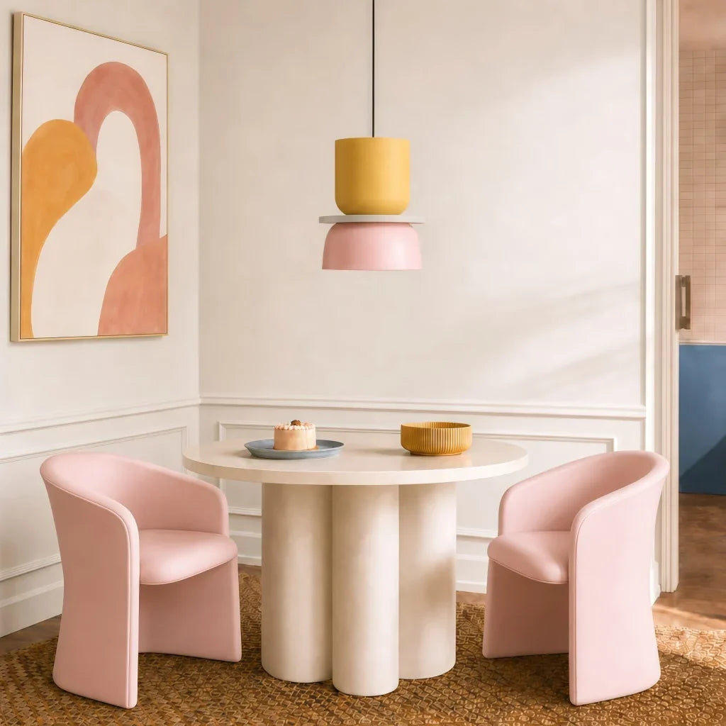 Suspension nordique avec design color block pour espaces modernes