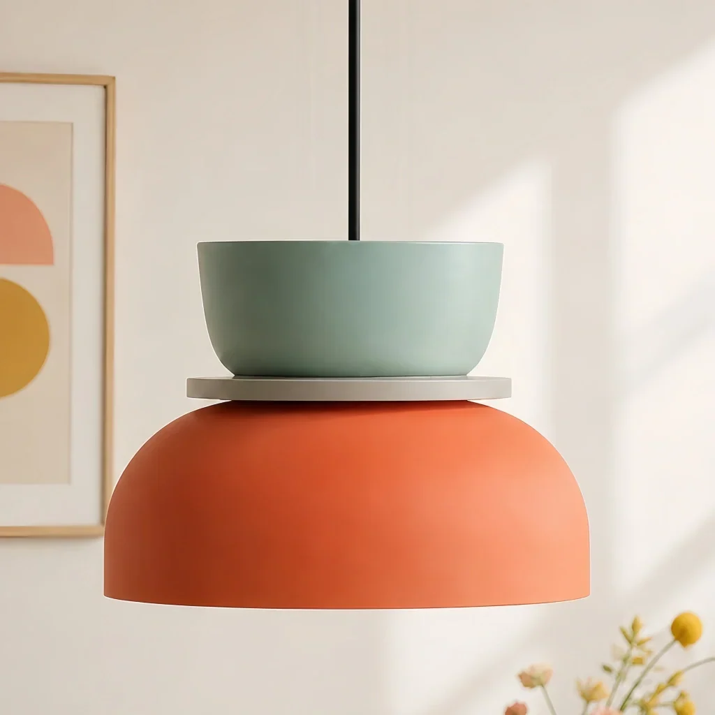 Suspension nordique avec design color block pour espaces modernes