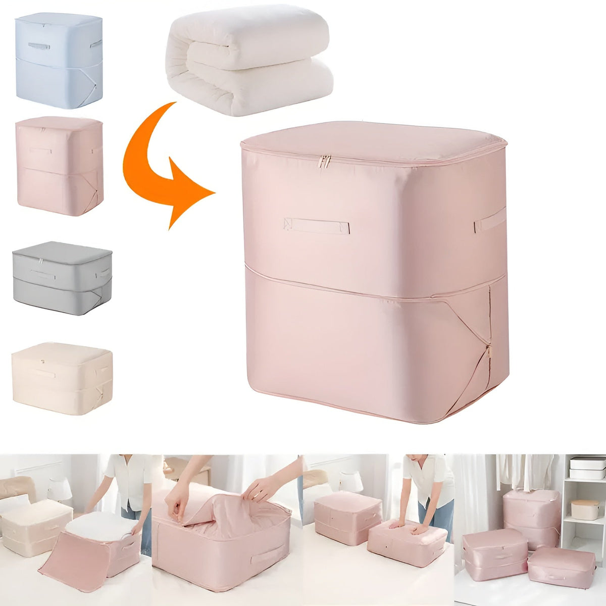 Sacs de rangement à vide avec valve à rouleau – sans aspirateur