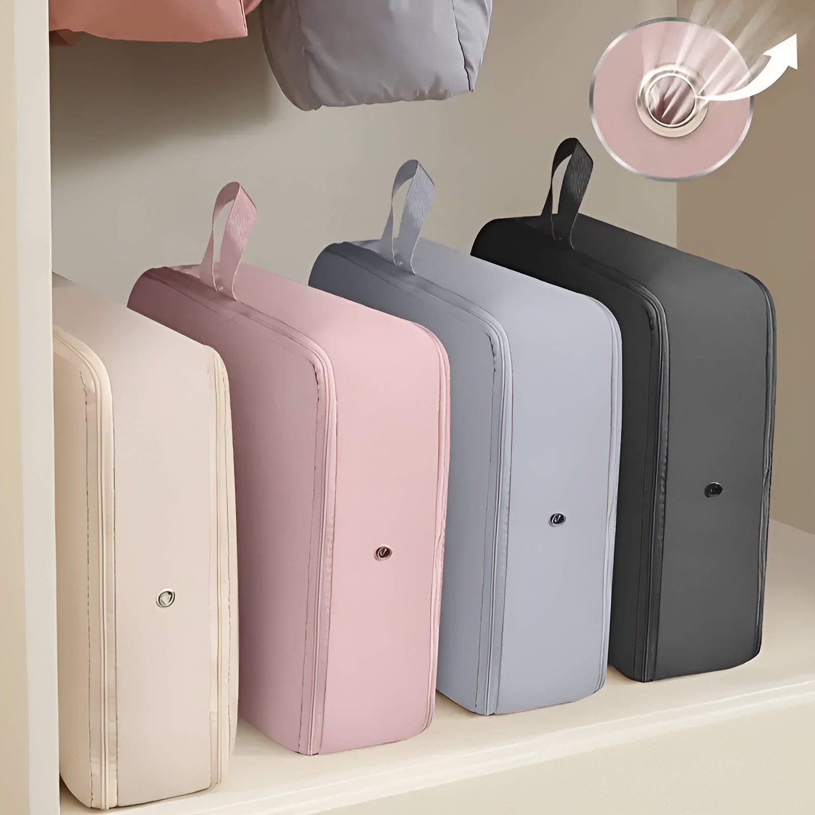 Sacs de rangement à vide avec valve à rouleau – sans aspirateur