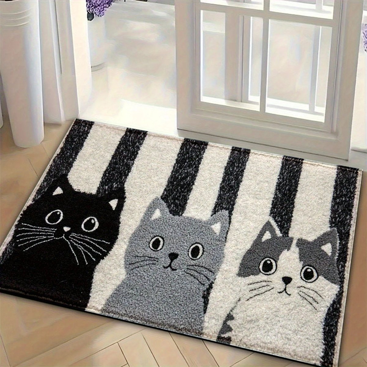 Tapis de sol motif chat – doux, imperméable, pour intérieur et extérieur