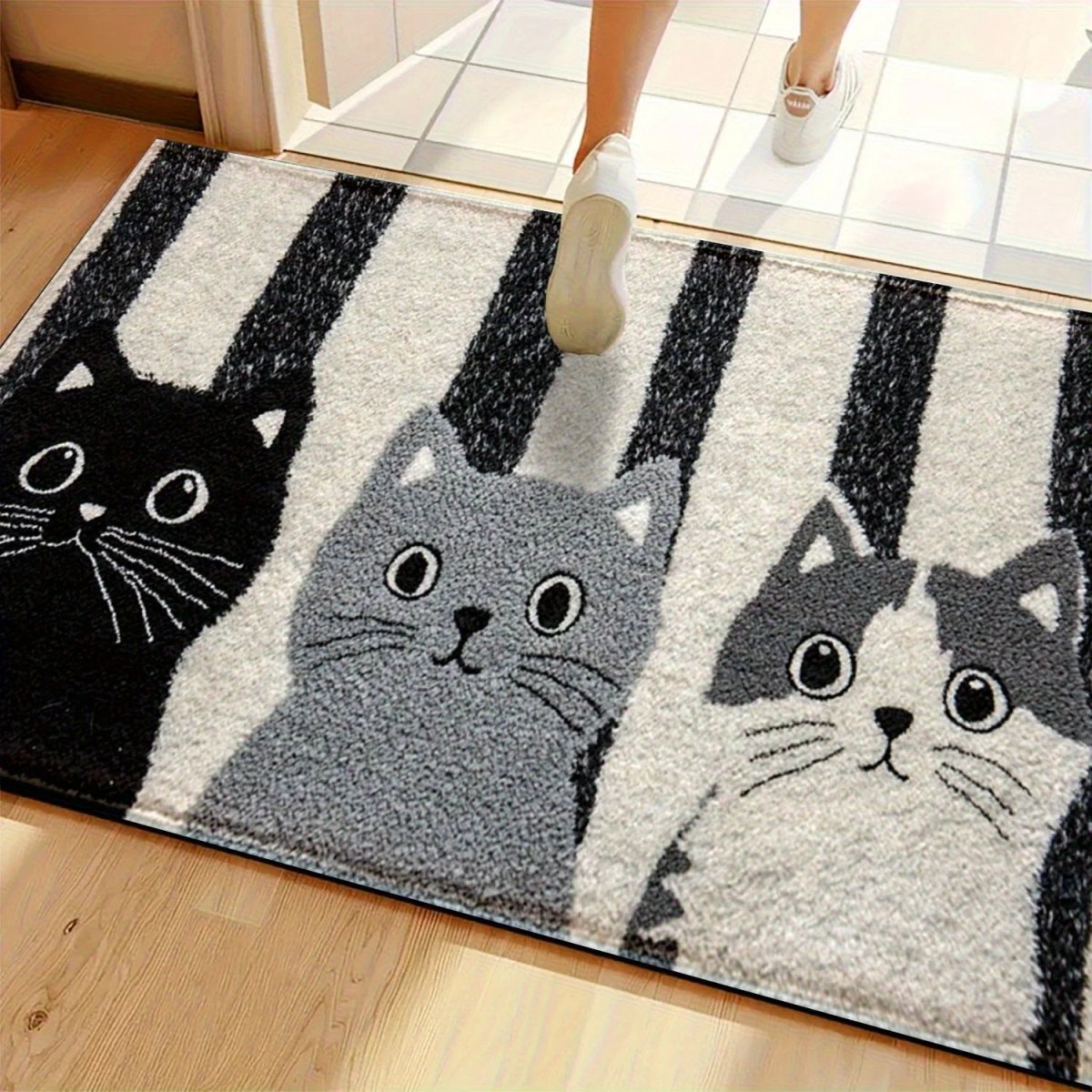 Tapis de sol motif chat – doux, imperméable, pour intérieur et extérieur