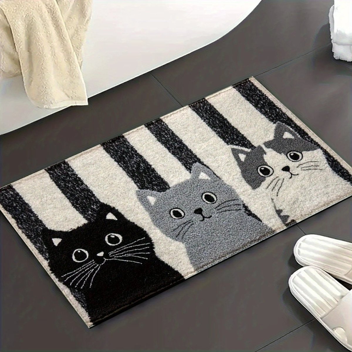 Tapis de sol motif chat – doux, imperméable, pour intérieur et extérieur