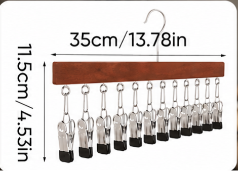 Cintre multi-clips avec crochet rotatif à 360° – gain de place optimal