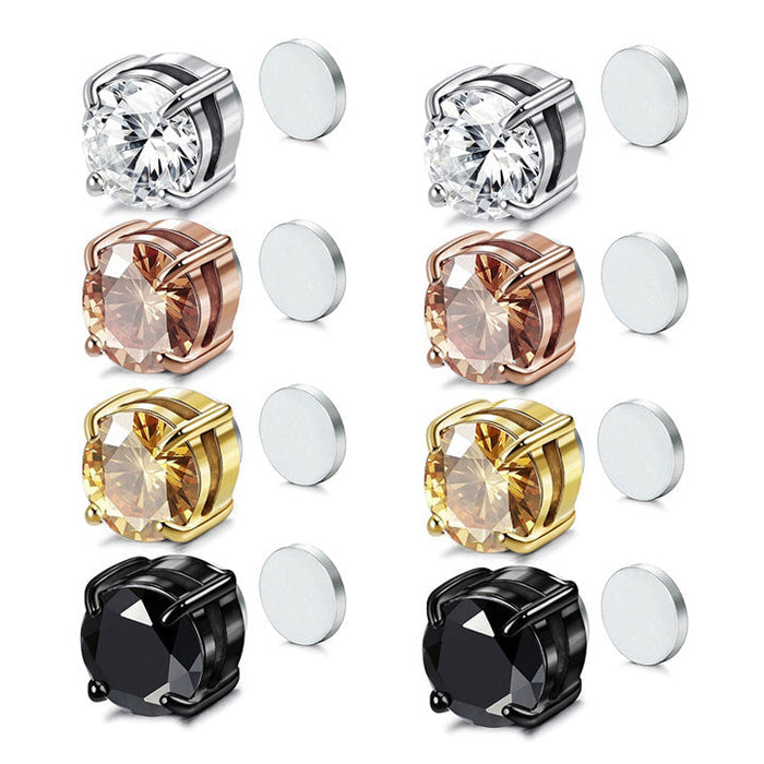 Boucles d'oreilles magnétiques en zircon avec aimant d'acupression