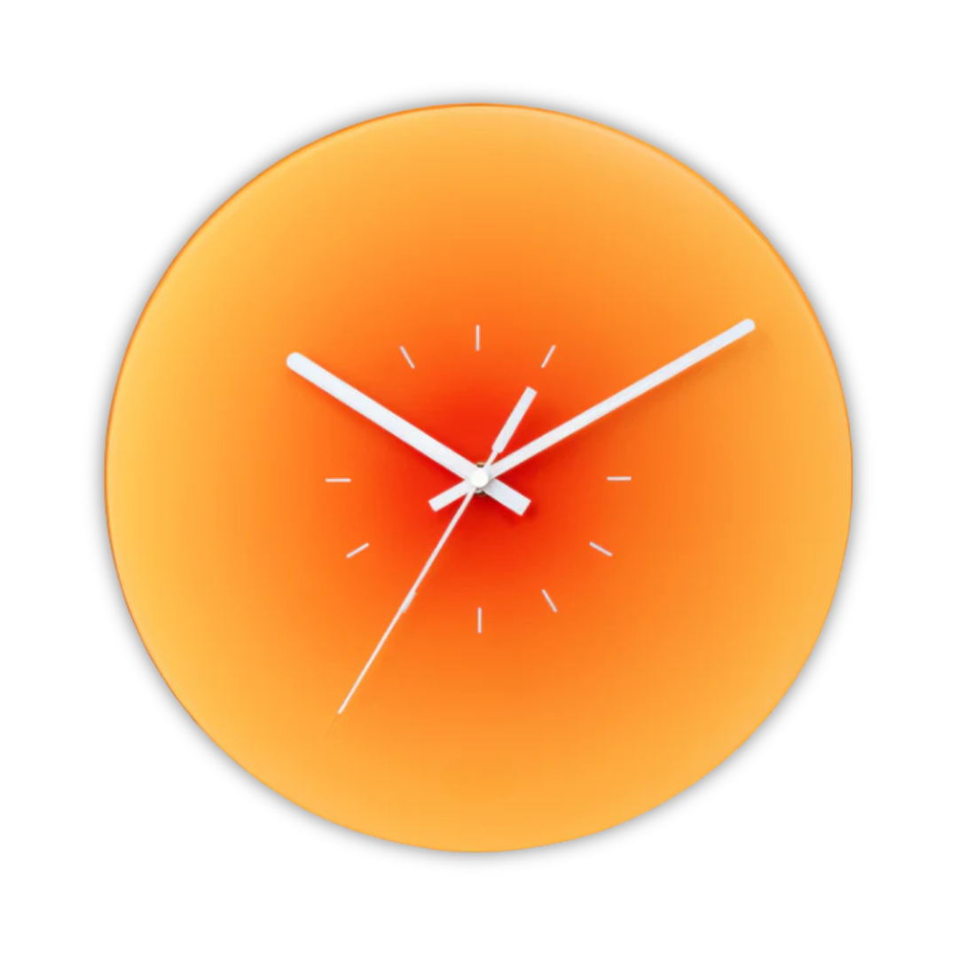Horloge murale en verre avec cadran en acrylique – moderne et silencieuse