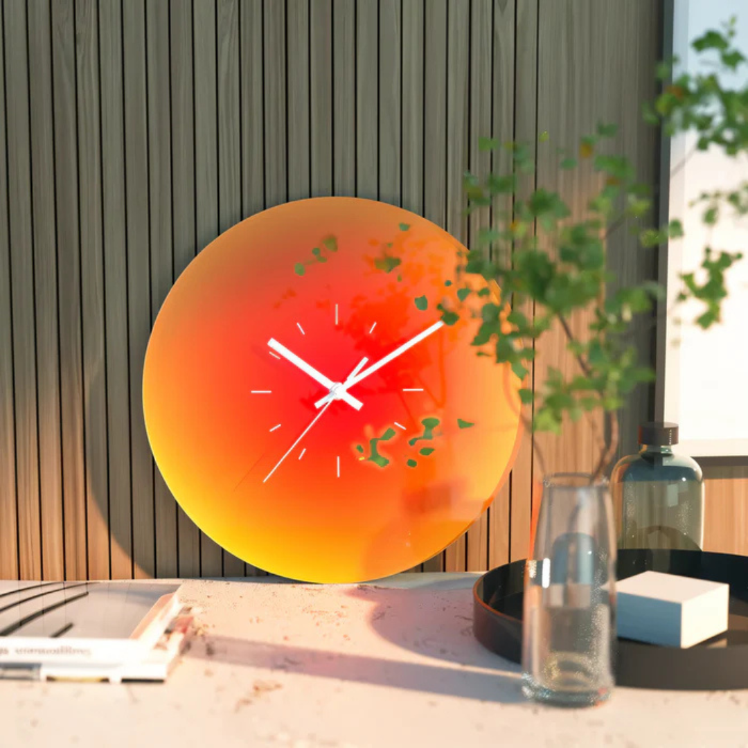 Horloge murale en verre avec cadran en acrylique – moderne et silencieuse