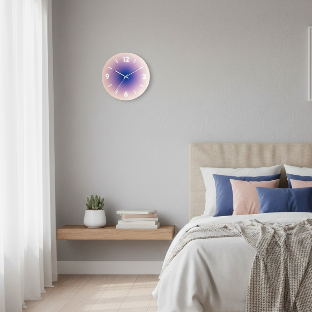 Horloge murale en verre avec cadran en acrylique – moderne et silencieuse