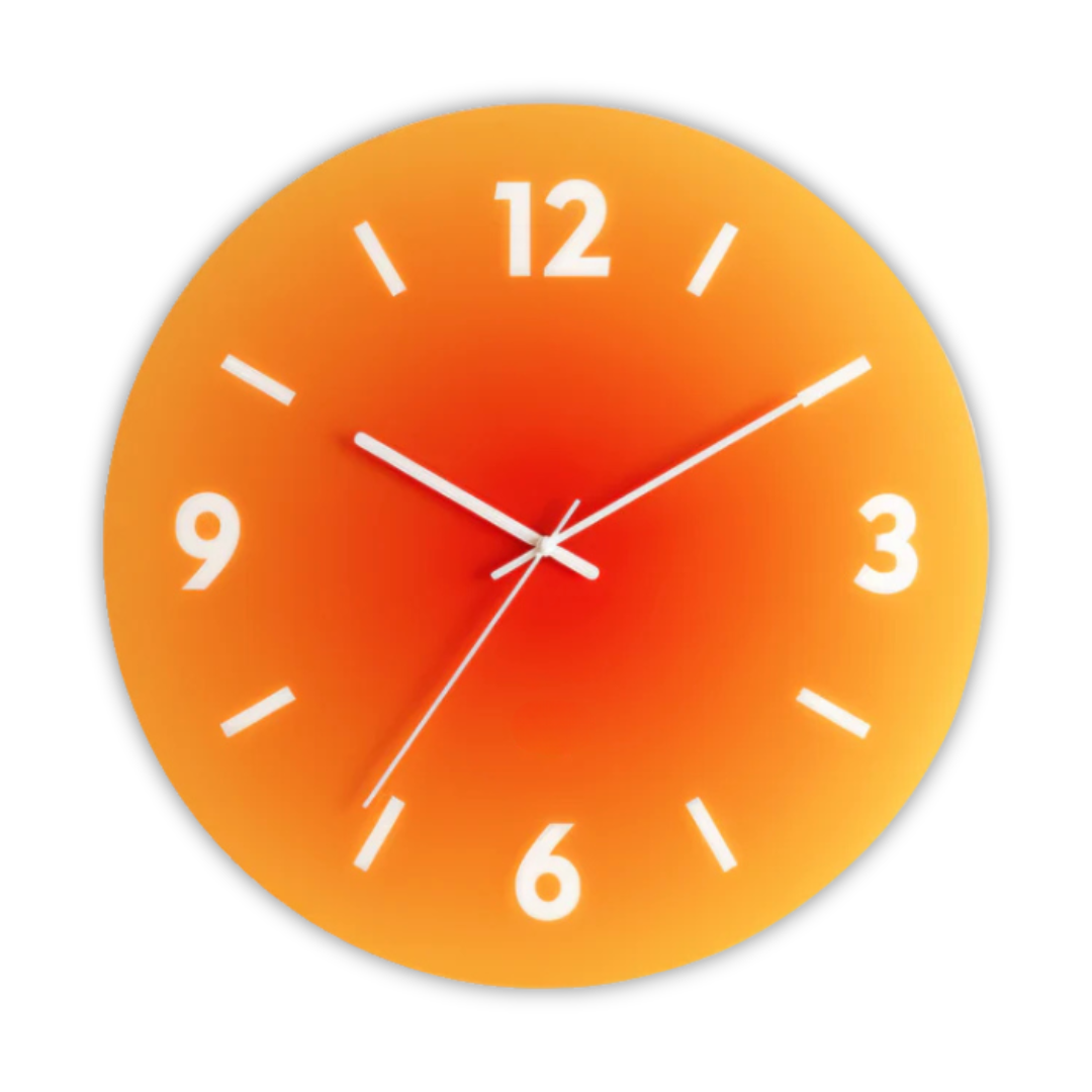 Horloge murale en verre avec cadran en acrylique – moderne et silencieuse