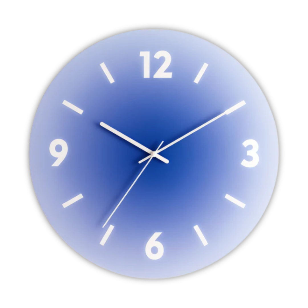 Horloge murale en verre avec cadran en acrylique – moderne et silencieuse