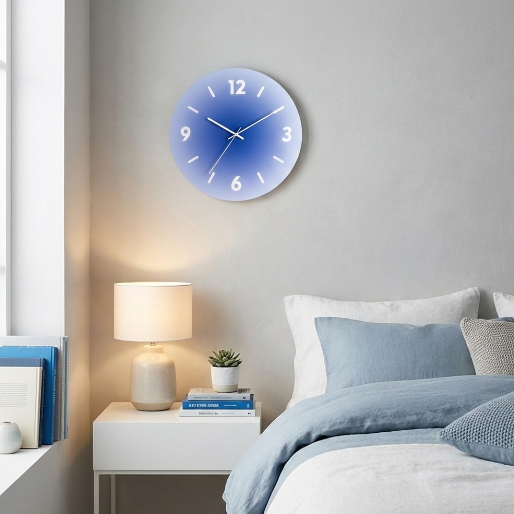 Horloge murale en verre avec cadran en acrylique – moderne et silencieuse