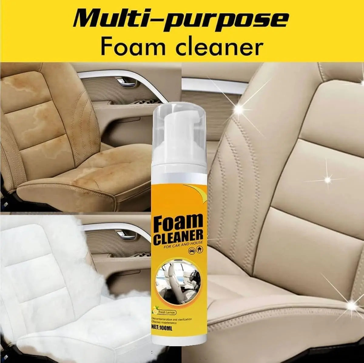 FoamClean™ – Nettoyage en profondeur de la maison, de la voiture et du cuir sans produits chimiques agressifs [1 + 1 Gratuit]