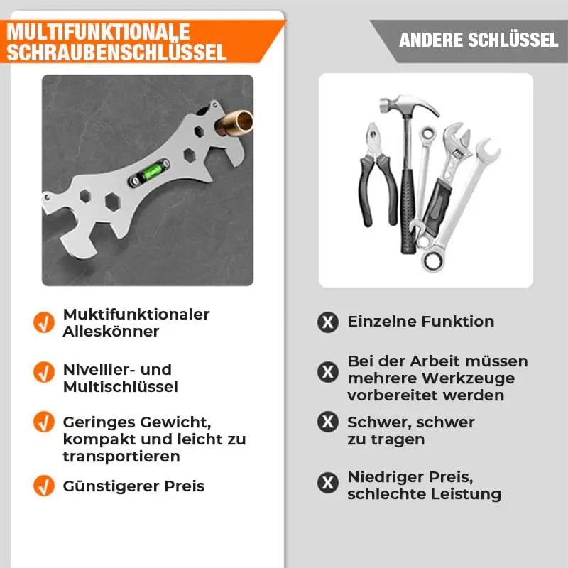Clé à angle universelle en acier inoxydable pour espaces confinés – Plomberie et