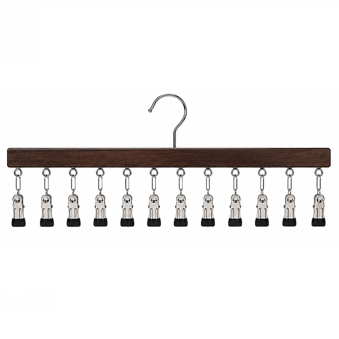 Cintre en bois avec 12 pinces – gain de place pour les chaussettes