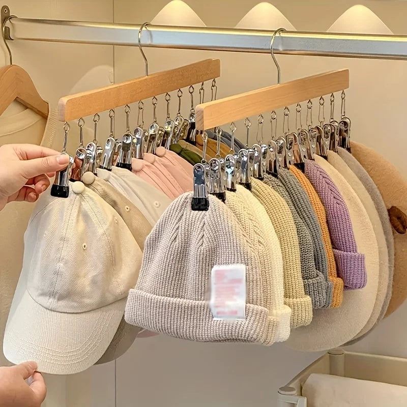 Cintre en bois avec 12 pinces – gain de place pour les chaussettes