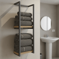 Porte-serviettes en acier inoxydable – Fixation murale pour salle de bain
