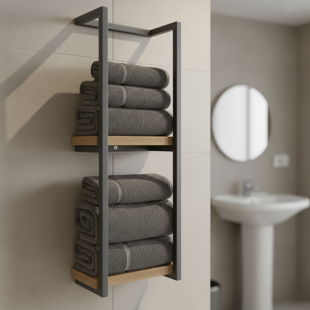 Porte-serviettes en acier inoxydable – Fixation murale pour salle de bain