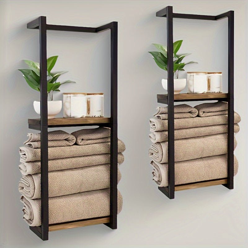 Porte-serviettes en acier inoxydable – Fixation murale pour salle de bain