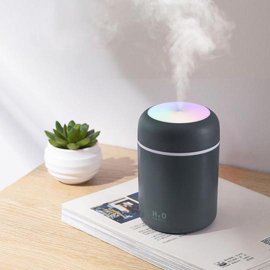 Humidificateur à ultrasons 300 ml avec éclairage anneau de couleur silencieux
