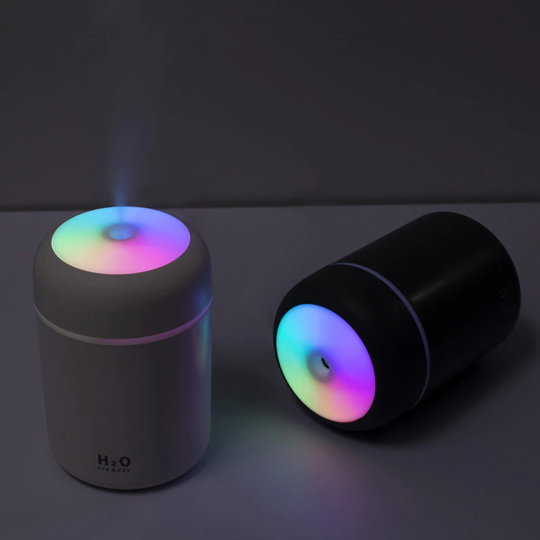 Humidificateur à ultrasons 300 ml avec éclairage anneau de couleur silencieux